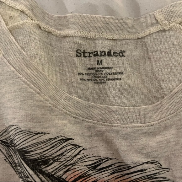 Heather Grey Feather Print Sweatshirt | M | - Picture 2 of 4